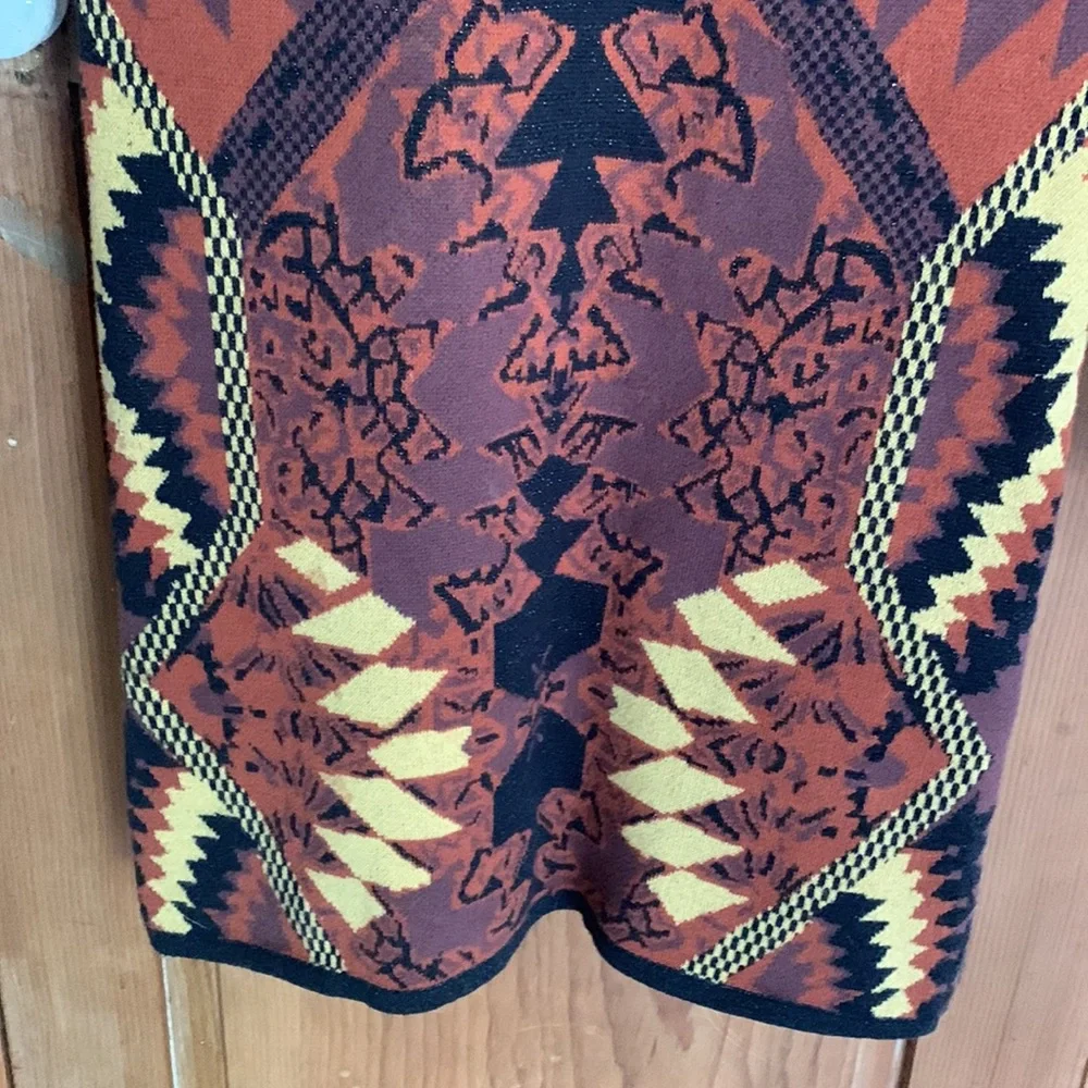 Free People Huntress of the Man aztec print long sleeve bodycon dress NWT - Picture 6 of 13